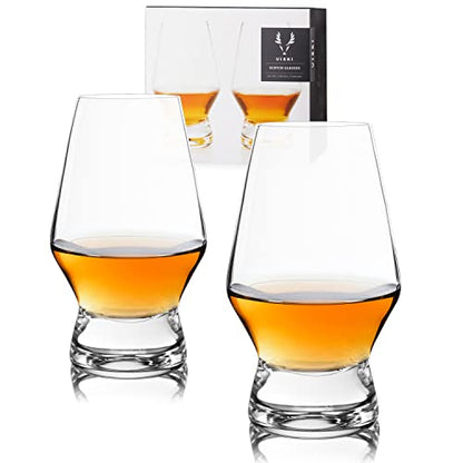 Viski Raye Crystal Scotch Glasses, Set of 2, clear, 8 oz - style: Scotch