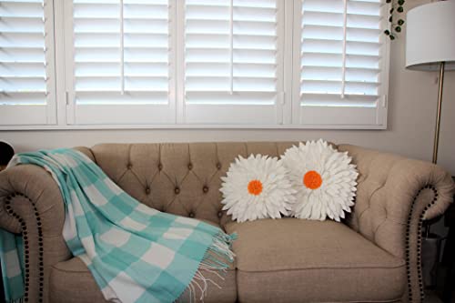 Contempo Lifestyles 3D Daisy & Sunflower Throw Pillow - Solid Light Blue Flower-Shaped Couch & Bed Pillow - Gift for Her - color: Solid Aqua