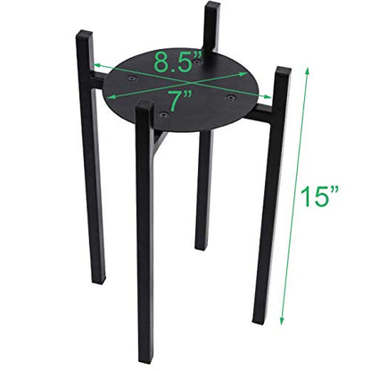 Sunnyglade 15" High Plant Stand Indoor Metal Potted Plant Holder Sturdy | Plant Stand Indoor Galvanized Steel Pot Stand with Stylish Mid-Century Design, Medium for Indoor Outdoor House Garden & Patio