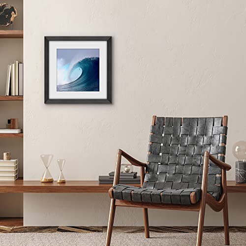 Americanflat 16x16 Picture Frame - Matted to 12x12 - Black | Engineered Wood construction, Polished plexiglass front, sawtooth hangers included, use with or without mat - color: Black, size: 16x16