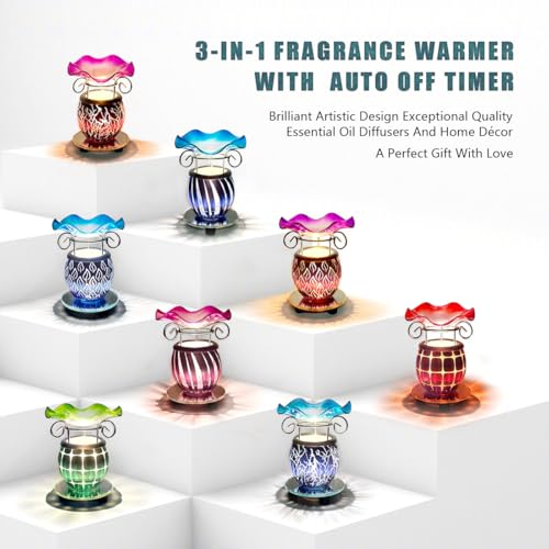 Electric Scented Wax Warmer with Auto Off Timer - Candle Wax Melt Warmer Fragrance Wax Burner (Lightning-Blue) - color: Lightning-blue