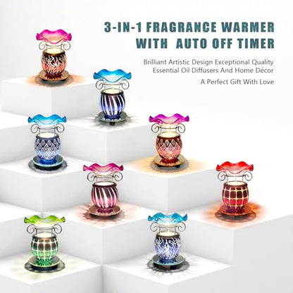 Electric Scented Wax Warmer with Auto Off Timer - Candle Wax Melt Warmer Fragrance Wax Burner (Lightning-Blue) - color: Lightning-blue
