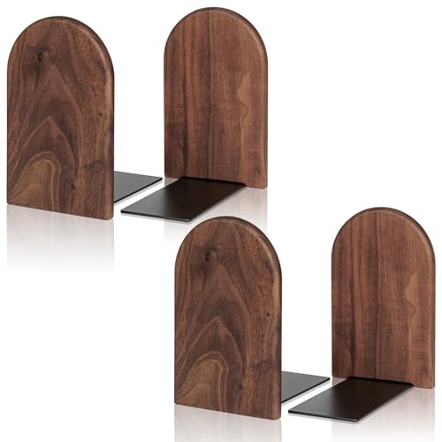 Book Ends,2 Pair Medium Bookends Wood Book Ends Universal Economy Bookend (2, Medium) - size: Medium