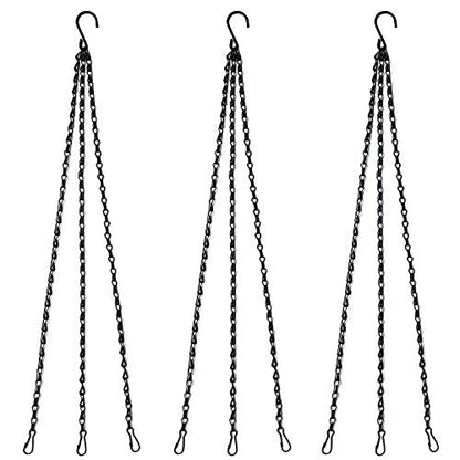 Benvo 24 inch Long Hanging Chains for Plants Flower Pot Basket Chains 3 Point Replacement Chain Hangers for Lanterns, Bird Feeders, Planters and Other Ornaments (Pack of 3) - size: 24 inch Long