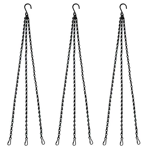 Benvo 24 inch Long Hanging Chains for Plants Flower Pot Basket Chains 3 Point Replacement Chain Hangers for Lanterns, Bird Feeders, Planters and Other Ornaments (Pack of 3) - size: 24 inch Long