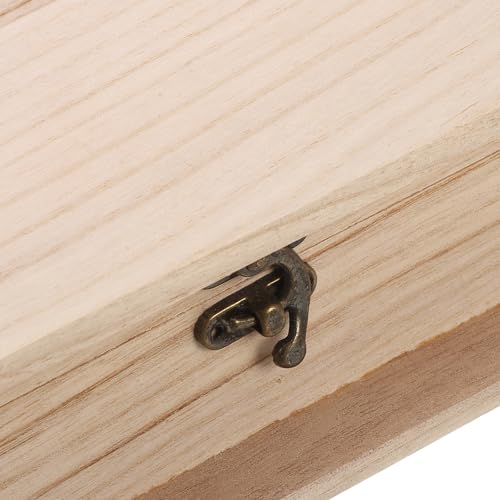 Alipis Wooden Box with Hinged Lid: Unfinished Wood Box Book Shaped Keepsake Organizer - Decorative Wooden Storage Case for Jewelry, Cards and Crafts (28x17.8x7cm)