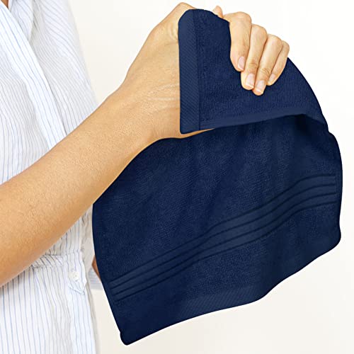 Utopia Towels 12 Pack Premium Wash Cloths, 12x12 in, 100% Cotton, Navy | Highly Absorbent Soft Feel Lightweight Washcloths - Premium Ring Spun Cotton, Ideal for Bathroom, Spa, Gym & Face - color: Navy