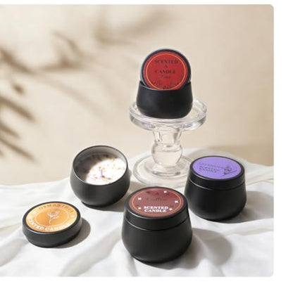 Premium Scented Soy Candle Gift Set of 4 - Coffee,Osmanthus, Rose & Lavender,Aromatherapy Candles, Spa & Relaxation, Mother's Day, Birthday,Housewarming Candle, Present Set for Mother, Women
