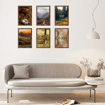 8x12 Picture Frame Deep Brown for Wall Hanging, Wood 8 x 12 Frame Photo Frame for Wall Horizontally or Vertically, Deep Brown, 3 Pack - size: 8x12 inch