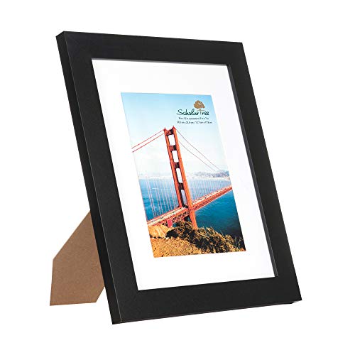 Rustic Picture Frame with Mat (Black, 8x10 inches) - color: Black, size: 8x10 inches