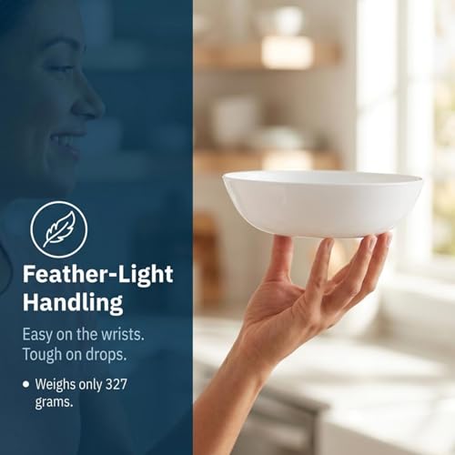 Corelle 4-Pc Meal Bowls Set Service for 4, Durable and Eco-Friendly 9-1/4-Inch Glass Bowls, Compact Stack Bowl Set, Microwave and Dishwasher Safe, White, 46 Ounces - size: 46oz Meal Bowls