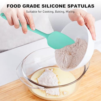 NileHome 6 Pieces Silicone Spatula Set with Silicone Brush,Turquoise | Food-Grade Material,Heat Resistant Up to 600°F,Dishwasher Safe,BPA-Free - color: Turquoise