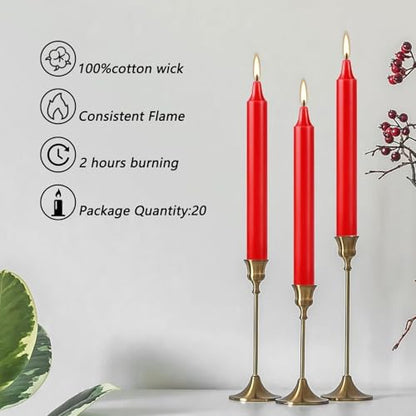 Red Taper Candles, Unscented Spell & Chime Candles, 4 Inch, 100% Cotton Wick, 2-Hour Burn Time, 40 Pack - color: 40 Red