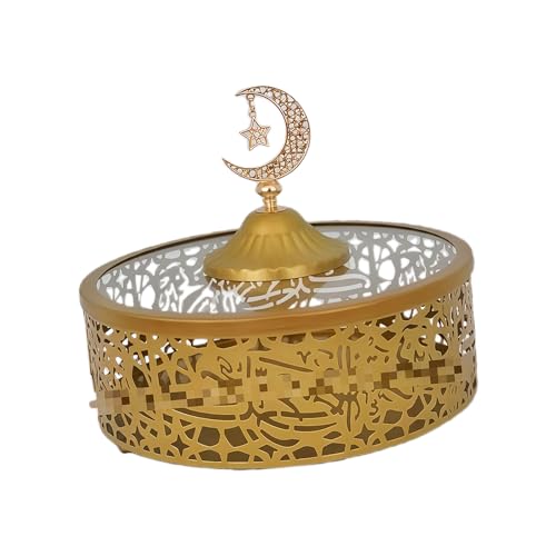 Iron Tray for Middle Eastern Festival Snacks and Candies Large Capacity Storage and Elegant Decorative Plate Party Candy Tray - color: B