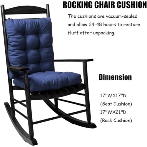 Rocking Chair Cushion, Set of Seat & Back Cushion with Ties for Indoor Rocker (Dark Coffee) - color: Dark Coffee