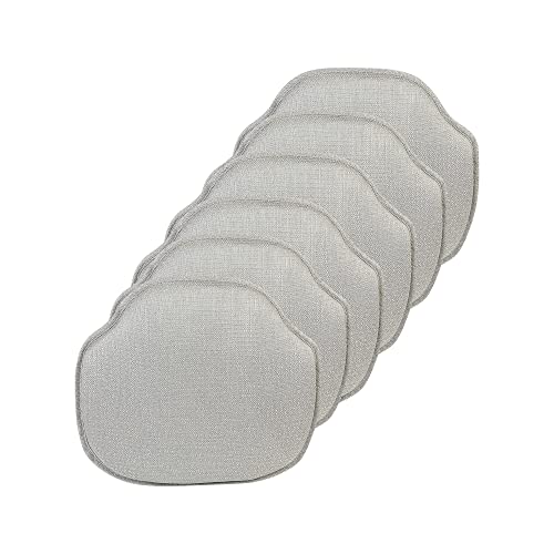 Klear Vu Gripper Omega Non-Slip Windsor Chair Cushions with Skid-Proof Seat Pad for Dining Room, Kitchen, and Office Use, 16x15 Inches, 6 Count (Pack of 1), Gray - color: Gray, size: 6 Count (Pack of 1)