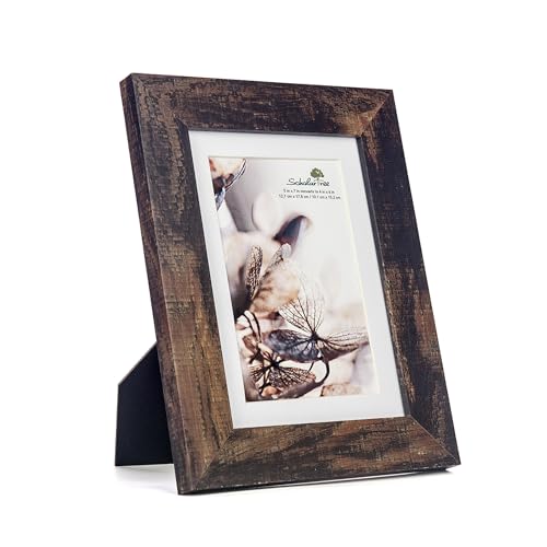 brown 5x7 Picture Frame set of 3,Display 5x7 without Mat or 4x6 with Mat - color: Brown, size: 5x7 inches