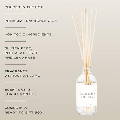 Sweet Water Decor Spa Day Reed Diffuser Set - Sea Salt, Jasmine, Wood, and Cream Scented Diffuser - Relaxing Spa Scent Diffusers for Home, Long Lasting Fragrance, Made in the USA - style: Spa Day No. 37