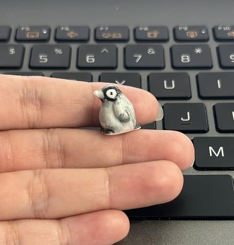 Adorable Mini Ceramic Animal Figurine – Porcelain Miniature Collectible Decor (Gray Penguin) - style: Gray Penguin