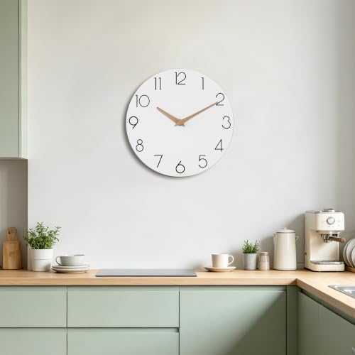cicininc 8 Inch Battery Operated Wall Clock, Silent Analog, White | Kitchen | Office | Bedroom | Bathroom | Small Size | Easy-to-read Numbers - color: B_white, size: 8"