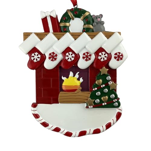 Customized and Personalized Christmas Ornament - Family of 2-6 with One Pet - Add 1 of The 26 Different Dogs and Cats to Design Your Own Custom Pet Design -Made to Order (Family of 6 with 1 Pet) - size: Family of 6 with 1 Pet