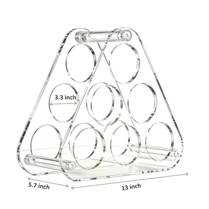 Countertop Wine Rack Acrylic for 6 Bottle Storage Tabletop Triangle Freestanding Wine Holder Organizer - Home, Kitchen, Dining Room Bar Decor