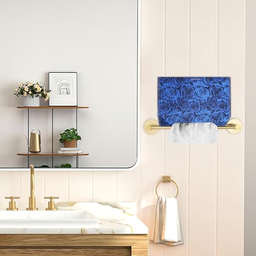 Leather Cover for Disposable Paper Hand Towel Box, Compatible with Kleenex Paper Hand Towel(1-3D Rose Blue) - color: 1-3d Rose Blue