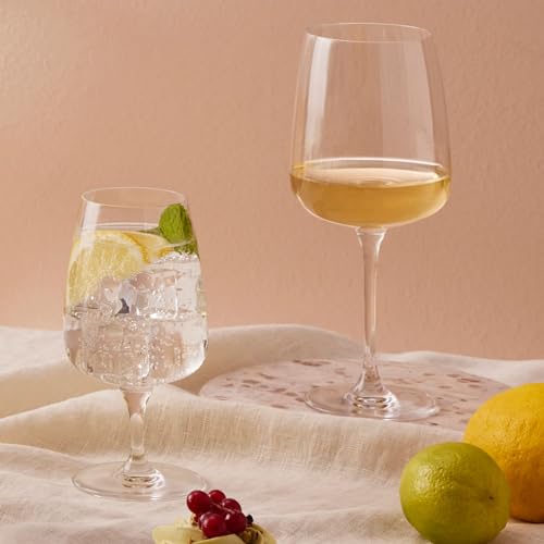 Krosno Water Glasses Set of 4, 11.2 oz, Modern Collection | Stemmed Drinking Glasses, Goblets, Lead-Free Crystal Glassware, Juice Glasses, Water Glass Set, Dishwasher Safe - size: 11.2 fl oz (Set of 4)