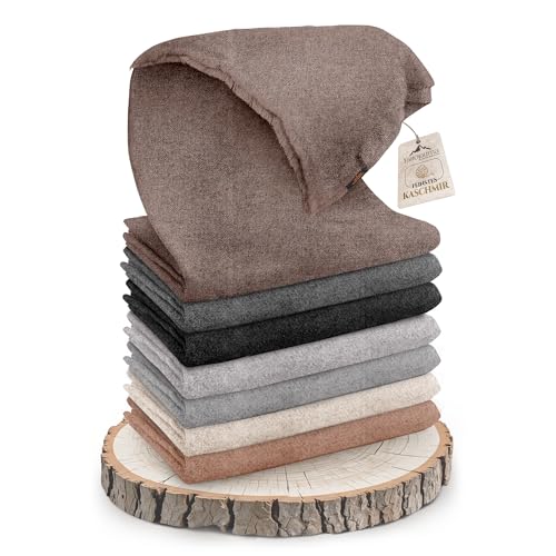 Cashmere Blanket – Hand Woven 100% Pure Wool Throw Blanket, 135 x 270 cm – Plain Cozy, and Soft Blanket for Bed, Sofa, or Couch - Made in Nepal - color: Dark Brown