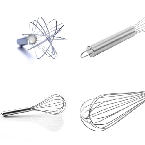 10" Stainless Steel Whisk - Multifunctional Kitchen Whisk with Egg Separator