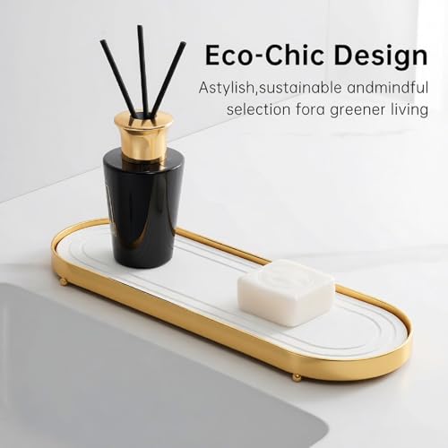 Water Absorbing Stone Tray, Fast Drying Sink Tray,Tray Coasters((Gold) | Quick Drying Water Absorbent Diatomite Coasters for Kitchen Sink, Bathroom Counter Counter Soap Dish & Holders - color: Gold