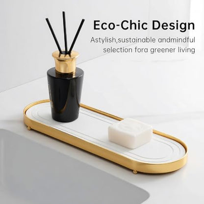 Water Absorbing Stone Tray, Fast Drying Sink Tray,Tray Coasters((Gold) | Quick Drying Water Absorbent Diatomite Coasters for Kitchen Sink, Bathroom Counter Counter Soap Dish & Holders - color: Gold