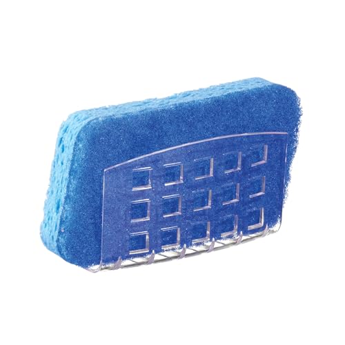 iDesign Kitchen Sink Suction Holder, Clear, Large | For Sponges, For Scrubbers, For Soap - size: Large
