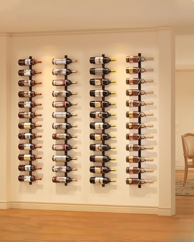 X-cosrack DIY 12 Bottles Wall Mounted Wine Rack, Detachable Wine Storage Organizer, Used Alone or A Set of 4, Wall Wine Display, for Kitchen, Dining Room, Bar, Wine Cellar - size: 1 Pack (12 Bottles)