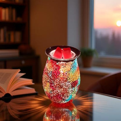 WNP Electric Wax Melt Warmer, Glass Wax Burner, Contemporary Style, 500W, 25W, Tabletop, Indoor Use, Home Office Bedroom Gift