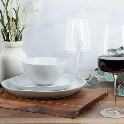 Stoneware Dinnerware Set, 16 Piece, 4 Place Settings, Made in Portugal, Millstone - color: Millstone