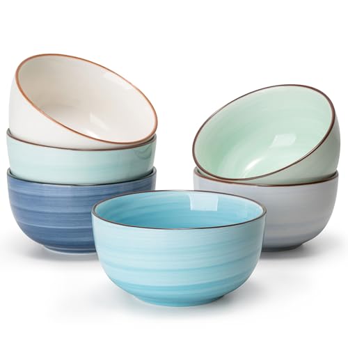 Sweese 4 Oz Porcelain Bowls Set - 6 Pack Mini Dipping Dessert Bowls, Microwave Dishwasher Safe, Multicolor - color: Cool Assorted Colors, size: 4 Ounce