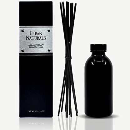 Reed Diffuser Set, Crisp White Linen - Bathroom Shelf Décor - color: Crisp White Linen-black