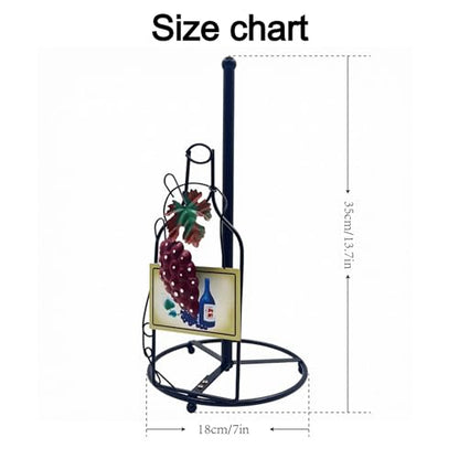 GUANYANG Wine Bottle Shaped Metal Paper Towel Holder, 18x18x35cm Waterproof Large Capacity Space Saving Countertop Paper Towel Dispenser for Farmhouse Kitchen Decor Wine Bar Accessories