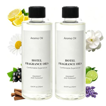 Hotel Diffuser Oil Refill Inspired by The Ritz-Carlton Hotel - 250 ml 8.45 fl oz -Aromatherapy Essential Oil- Lemon, Lavender & Wood Notes- Ideal for Ultrasonic and Waterless Diffusers - color: 2-pack Fragrance Oil
