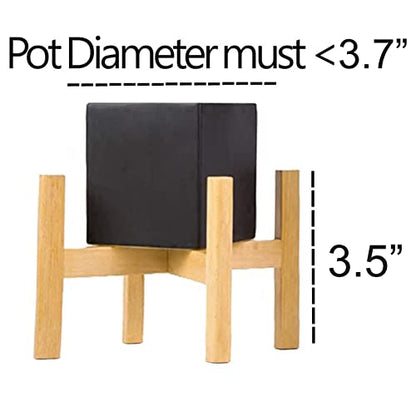 Modern Mini Plant Stand, Wood Flower Pot Holder, Up to 3.5" Diameter Planter, Display Potted Rack, Prevent The Floor Wet, Not Include Planter Pot - size: 3.5 Inch