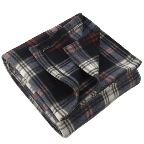 Trail maker 50x60 Throw Blankets, Plaid Fleece Throw Blankets for Bedroom, Couch, Livingroom, Chair, Pets, Outdoors - color: Black
