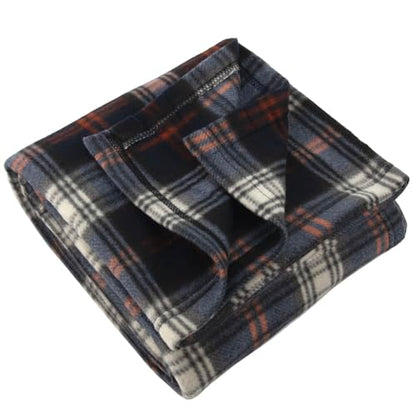 Trail maker 50x60 Throw Blankets, Plaid Fleece Throw Blankets for Bedroom, Couch, Livingroom, Chair, Pets, Outdoors - color: Black