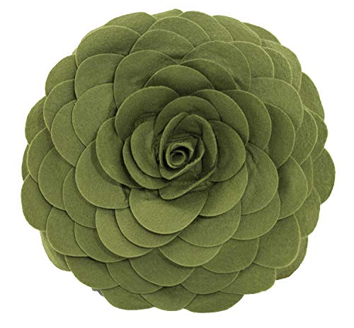 Fennco Styles Eva's Flower Garden Decorative Filled Throw Pillow 13" Round - Kiwi Floral Accent Pillow for Home, Couch, Bed, Living Room, Holiday and Office Décor - color: Kiwi