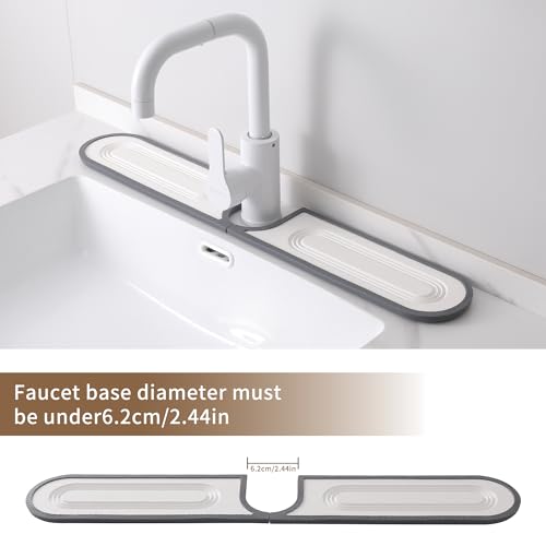 Stone Faucet Mat,Water Absorbent Diatomite Stone Sink Faucet Mat(White) | Quick Drying Stone Sink Mat for Kitchen Sink Water-Absorbing Stone Tray , Bathroom Counter - color: White