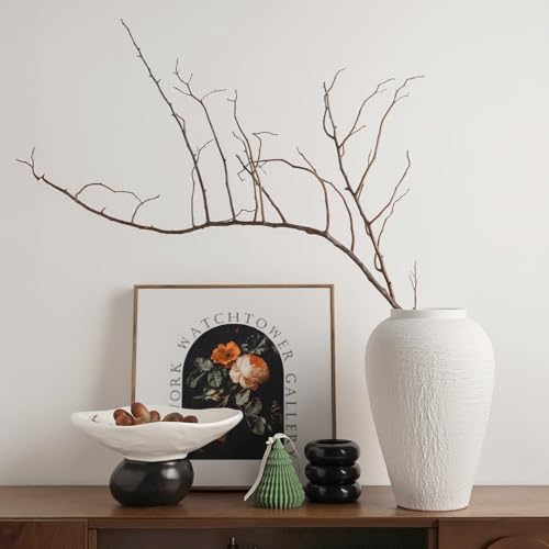 Vintage Ceramic Vase, Minimalist Texture Stone Patterned White Flower Vase, Decorative Vase for Living Room Shelf Farmhouse Dining Table Centerpiece Decor (White Texture 10.4'') - size: White Texture 10.4''