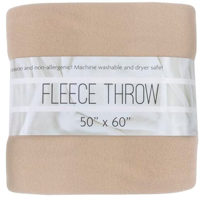 50x60 Throw Blankets, Ultra Soft Hypoallergenic Fleece Fall Throw Blanket for Livingroom, Couch, Chair, Bed, Beige Khaki - color: Sandy Khaki