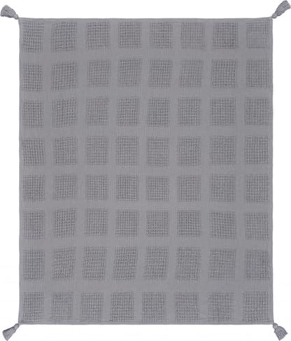 50" X 60" Gray Woven Cotton Throw Blanket with Tassels