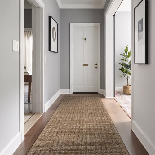 Beverly Rug Easy Jute Natural Runner Rug 2x7 Solid Washable Durable Outdoor Indoor Area Rugs for Living Dining Room Patio Office Stain Resistant Non Shedding Casual Indoor Outside Carpet 2 x 7 Natural - color: Natural, size: 2' x 7' (Rectangular)