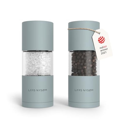 LARS NYSØM Salt and Pepper Grinder Set, Manual Salt and Pepper Mills with Adjustable Ceramic Grinder, Design Spice Shaker Set (Sky Blue) - color: Sky Blue